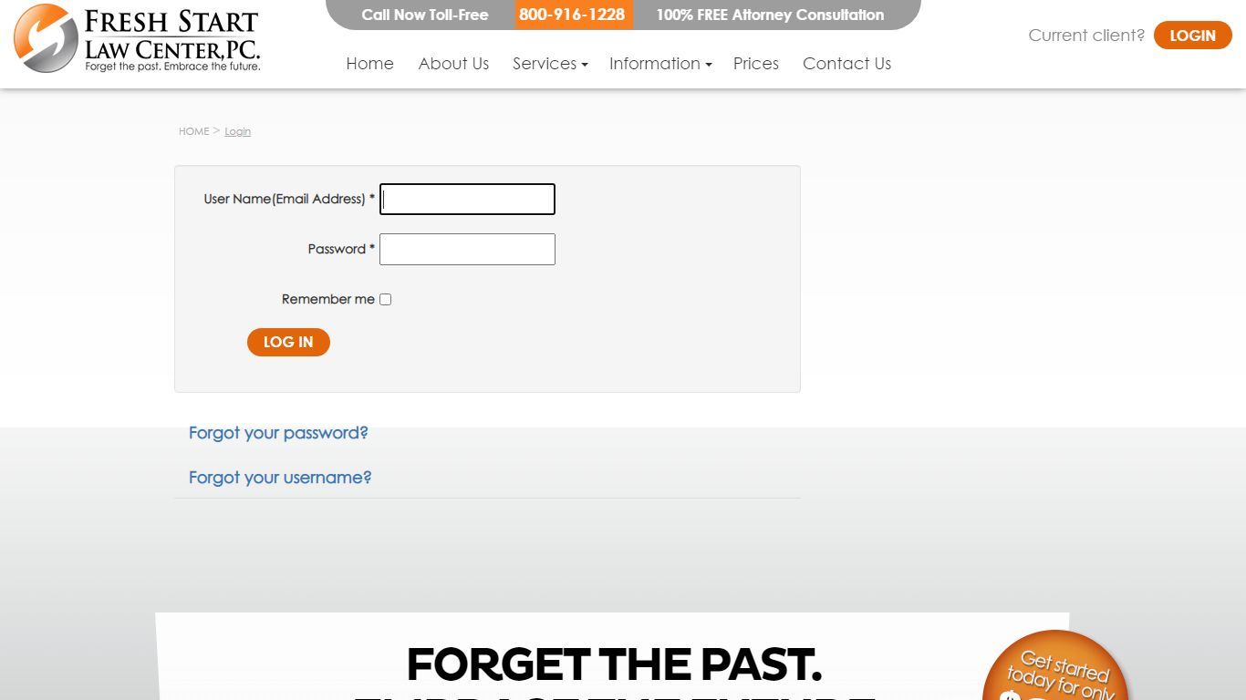 Login - Fresh Start Law Center